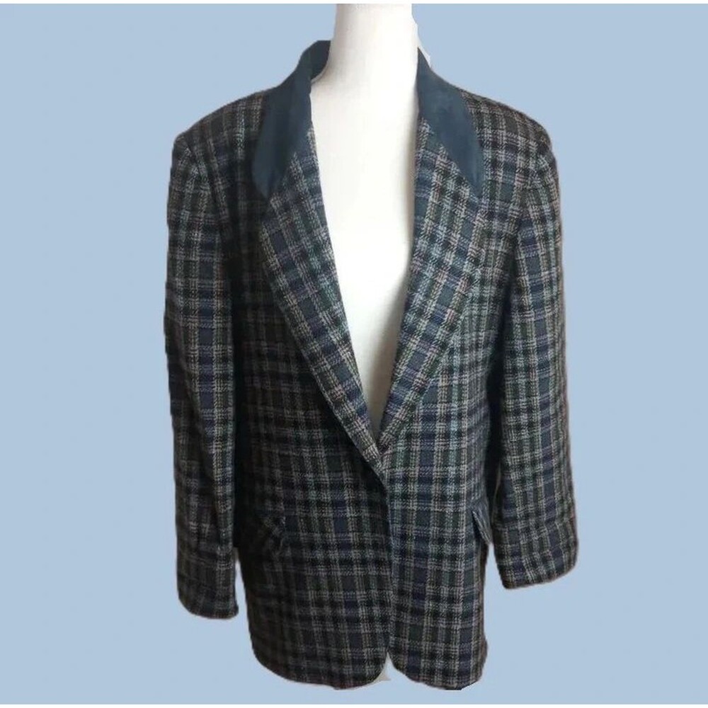 Vintage 1980's Plus Size Plaid Blazer by David N. / Coat / Jacket / Bohemian